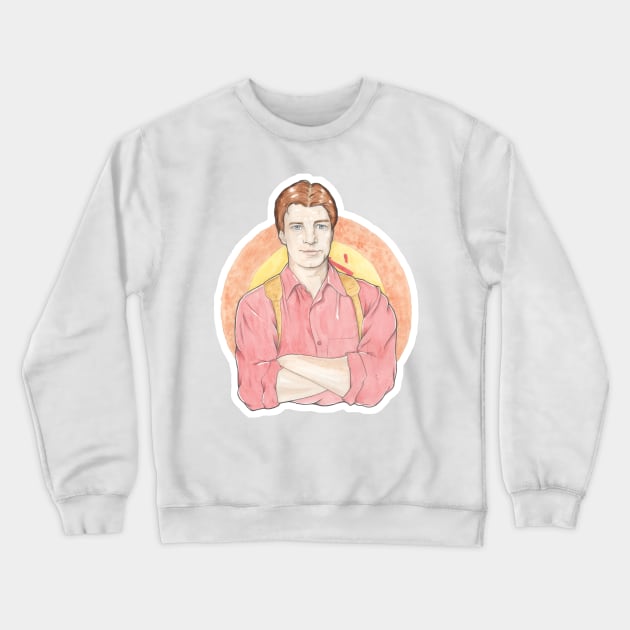 Malcolm 'Mal' Reynolds from Firefly Crewneck Sweatshirt by arosecast